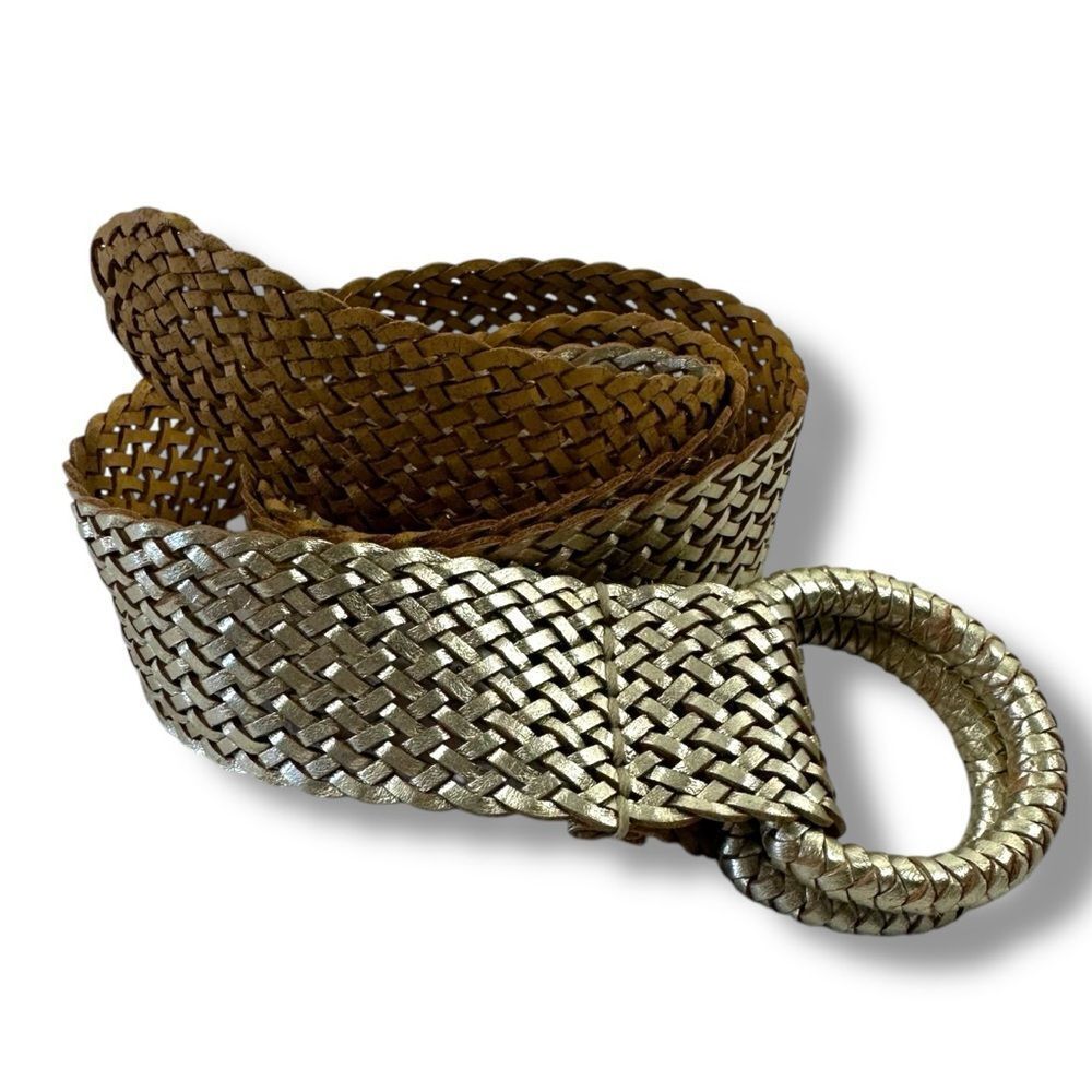 J. Crew Brown and Silver Woven Belt
